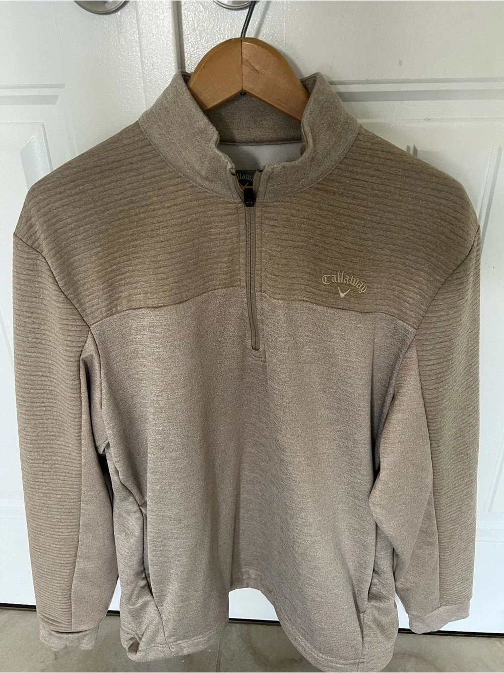 Callaway Men’s Half-Zip Pullover Sweater - Taupe - Picture 1 of 2